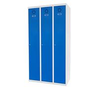 Megablok Taquilla Metálica Desmontada 1 Puerta Azul y 3 Cuerpos Gris. Dim: 1800 mm x 750 mm x 500 mm