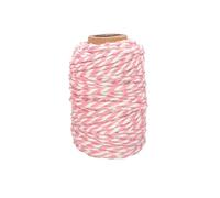 MEGACREA - Cuerda de algodón, bicolor rosa claro y blanco, 25 m x
