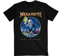Megadeth Camiseta Rust in Peace Anniversary Band Logo Nuevo Oficial Unisex Negro Size L, Negro, Small