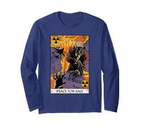 Megadeth - Carta del Tarot Manga Larga, Unisex para Adultos, Azul Marino, XXL