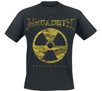 Megadeth Large Rip Nuclear Logo Hombre Camiseta Negro M 100% algodón Regular
