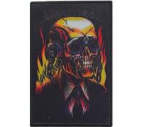 Megadeth Parche para planchar de Vic en llamas, Negro/Rojo/Amarillo, Taille unique