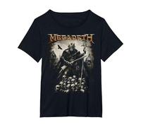 Megadeth - Plaga Camiseta, Mujer Tallas Grandes, Negro, 1XL Grande