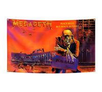 Megadeth - Póster de óxido en la paz, divertido tapiz de música, estético, decorativo, duradero, para cueva de hombre, 3 x 5 pies, bandera adecuada para decoración de interiores y exteriores para