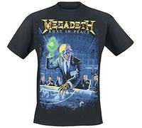 Megadeth Rust in Peace Hombre Camiseta Negro 100% algodón Regular