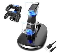 Megadream - Cargador de mando para PS4, 4 controladores, estación de carga USB, estación de carga para Sony Playstation4, PS4 Slim, PS4 Pro Controller