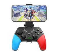 Megadream Controlador de juegos móvil para iPhone/Android/PC/Switch/PS3/PS4, mando inalámbrico con soporte para teléfono móvil, función turbo, para COD y Genshin Impact (azul y rojo)