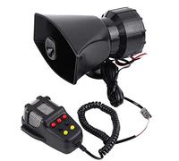 Megafon con sirena y micrófono, altavoz de 12V 4A, megáfono para vehículo, bocina de megáfono con 7 sonidos para la mayoría de motocicletas, coches, furgonetas