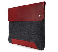 MegaGear Bolsa de Cuero y Forro Polar para MacBook - Funda para MacBook Pro/Air 14”/13” (M4, M3, M2, M1, Pro & MAX), iPad Pro 12.9” Modelos 2020-2024