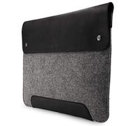 MegaGear Bolsa de Cuero y Forro Polar para MacBook - Funda para MacBook Pro/Air 14”/13” (M4, M3, M2, M1, Pro & MAX), iPad Pro 12.9” Modelos 2020-2024