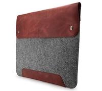 MegaGear Bolsa de Cuero y Forro Polar para MacBook - Funda para MacBook Pro/Air 16”/15”/15.5” (M4, M3, M2, M1, Pro & MAX) Modelos 2020-2024
