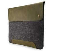 MegaGear Bolsa de Cuero y Forro Polar para MacBook - Funda para MacBook Pro/Air 16”/15”/15.5” (M4, M3, M2, M1, Pro & MAX) Modelos 2020-2024