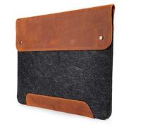 MegaGear Bolsa de Cuero y Forro Polar para MacBook - Funda para MacBook Pro/Air 16”/15”/15.5” (M4, M3, M2, M1, Pro & MAX) Modelos 2020-2024