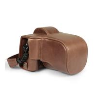 MegaGear Estuche de Cuero Genuino para cámara Fujifilm X-T50 (16-50 mm y 18-55 mm)- Elegante y Protector (Marrón)