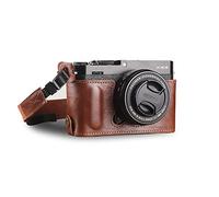 MegaGear Estuche Ever Ready, Media Funda, Estuche de Base, Funda de Pronto Uso de Cuero auténtico, con Correa Compatible con Fujifilm X Series X-E4 (Marrón)
