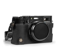 MegaGear Ever Ready - Funda de Piel auténtica para Media cámara Compatible con Fujifilm X100VI (Negro)