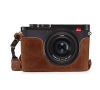 MegaGear Ever Ready Funda de Piel Genuina para Cámara Leica Q2 con Correa y Acceso a Batería, Protección contra Arañazos, Diseño Elegante