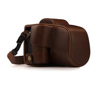 MegaGear Ever Ready - Funda para Canon EOS M50 (15-45 mm, de Cuero, con Correa) Color marrón Oscuro