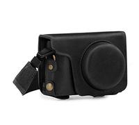 MegaGear Ever Ready - Funda para Panasonic Lumix DC-ZS200/TZ200 (de Cuero auténtico, con Correa) Color Negro