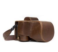 MegaGear "Ever Ready" - Funda Protectora de Cuero de la Cámara, Bolso para Sony Alpha a7 II, a7R II, & a7S II con lente 28-70mm Cámara Compacta del Sistema (Marrón Oscuro)