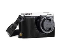 MegaGear Ever Ready MG972 - Funda de Piel con Correa para cámara Panasonic Lumix DMC-GX85 y GX80, Color Negro