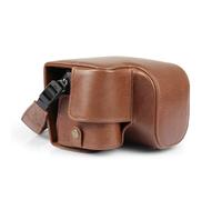 MegaGear Funda de cámara de Cuero Genuino para Sony Alpha a6700 (16-50mm) - Elegante y Protectora (Marrón)