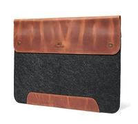 MegaGear Bolsa de Cuero y Forro Polar para MacBook - Funda para MacBook Pro/Air 14”/13” (M4, M3, M2, M1, Pro & MAX), iPad Pro 12.9” Modelos 2020-2024