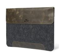MegaGear Bolsa de Cuero y Forro Polar para MacBook - Funda para MacBook Pro/Air 14”/13” (M4, M3, M2, M1, Pro & MAX), iPad Pro 12.9” Modelos 2020-2024