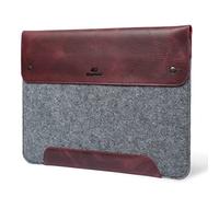 MegaGear Funda de Cuero Genuino Compatible con MacBook Pro 16 y MacBook Air 15-15.5 (M5-M1) - 2020-2026, Burdeos