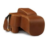 MegaGear Funda de ecopiel Compatible con Nikon Coolpix P950 - Marrón Oscuro