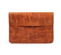 MegaGear Funda MacBook 15/16 Pulgadas Cuero Auténtico con Forro Polar, Bolsa Protectora Delgada, Acceso Rápido Superior