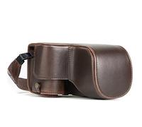 MegaGear MG1015 Ever Ready - Funda de Piel y Correa con Acceso a batería para cámara Sony Alpha A6500, Color marrón Oscuro