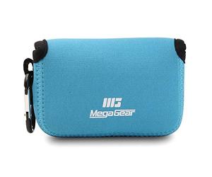 MegaGear MG1031 - Funda de Neopreno con mosquetón para cámara Panasonic Lumix DMC-LX10, Color Azul
