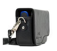 MegaGear MG1089 Canon PowerShot SX620 HS, SX610 HS, IXUS 360 HS, IXUS 190 IS, IXUS 180, IXUS 170 IS Estuche de cuero, con correa - Negro