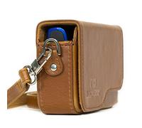 MegaGear MG1091 Canon PowerShot SX620 HS, SX610 HS, IXUS 360 HS, IXUS 190 IS, IXUS 180, IXUS 170 IS Estuche de cuero, con correa - Marron Claro