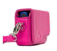 MegaGear MG1093 Canon PowerShot SX620 HS, SX610 HS, IXUS 360 HS, IXUS 190 IS, IXUS 180, IXUS 170 IS Estuche de cuero, con correa - Rosa