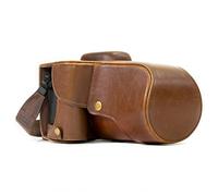 Megagear mg1185 canon eos rebel t6s, eos 760d, eos 8000d (18-55mm) estuche ever ready, funda de cuero, de pronto uso, con correa - marron oscuro.