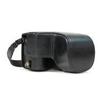 MegaGear MG1201 Para Sony Alpha A6500 (16-70 mm) Estuche Ever Ready, Funda de pronto uso de cuero auténtico, con correa - Negro