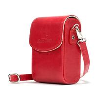 MegaGear MG1212, Estuche de cuero, con correa para Canon PowerShot S120 y Sony Cyber-shot, Rojo