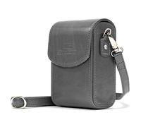 MegaGear MG1213 - Estuche de cuero, con correa para Panasonic Lumix DC-ZS70, DC-TZ90, DMC-LX10, DMC-ZS60, DMC-TZ80, DMC-ZS100, TZ100, TZ101- Gris