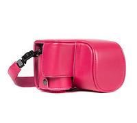 MegaGear MG1234 Ever Ready - Funda de Piel con Correa para cámara Sony Alpha A6500, Color Rosa