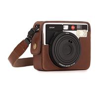 MegaGear MG1295 Ever Ready - Funda de Piel con Tapa Protectora para Leica Sofort Instantáneo, Color marrón Oscuro
