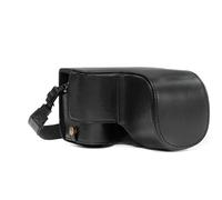 MegaGear MG1484 Sony Alpha A6500 (16-70, 18-135 mm) Estuche Ever Ready, Funda de Cuero, de Pronto Uso, con Correa - Negro