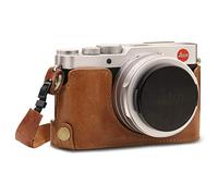 Megagear mg1604 para Leica d-Lux 7 Estuche Ever Ready, Media Funda, Estuche de Base, Funda de Pronto Uso de Cuero auténtico, con Correa - marrón.
