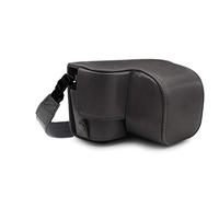 MegaGear MG1654 Ever Ready - Funda de Piel para cámara Sony Alpha A6100, A6400 (16 a 50 mm), Color Gris