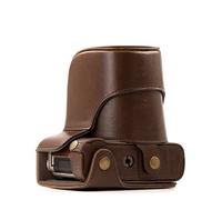 MegaGear MG173 Ever Ready Funda protectora de cuero con correa para Fujifilm X-A5, X-A3, X-A2, X-A1, X-M1, Marrón oscuro