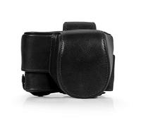 MegaGear MG2006 Ever Ready - Funda de Piel auténtica Compatible con Sony ZV-E10 (16-50 mm), Color Negro