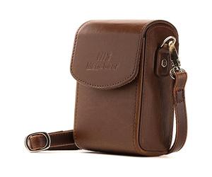 MegaGear MG279, Estuche de cuero, con correa para Canon PowerShot S120, Sony Cyber-shot DSC-RX10 IV, DSC-RX100 V, DSC-RX100 IV, DSC-RX100 III, DSC-RX100 II, Marrón oscuro