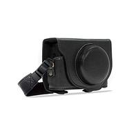 MegaGear MG283 Sony Cyber-shot DSC-RX100 VI, DSC-RX100 V, DSC-RX100 IV, DSC-RX100 III Estuche Ever Ready, Funda de pronto uso de cuero, con correa - Negro
