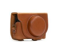 MegaGear MG286 Para Sony Cyber-shot DSC-RX100 VI, DSC-RX100 V, DSC-RX100 IV, DSC-RX100 III Estuche Ever Ready, Funda de pronto uso de cuero, con correa - Marron Claro